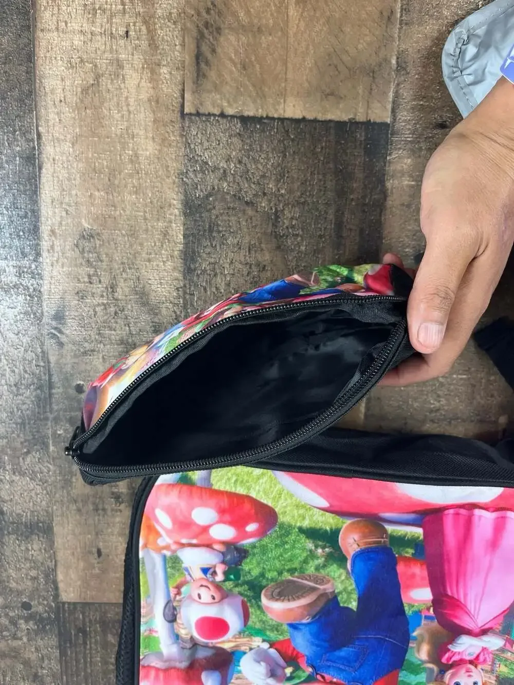 Nintendo Super Mario Bros Backpack Lunch Bag Pencil Case Set Kids Black Preowned